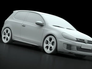 vw golf 6 gti 2010 3D Model