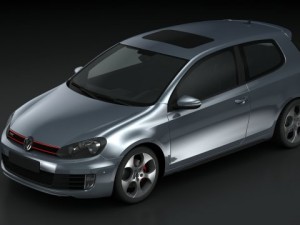 vw golf 6 gti 2010 3D Model