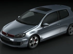 vw golf 6 gti 2010 3D Model
