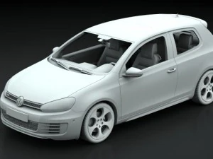 vw golf 6 gti 2010 3D Model