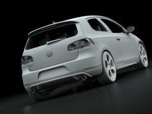 vw golf 6 gti 2010 3D Model