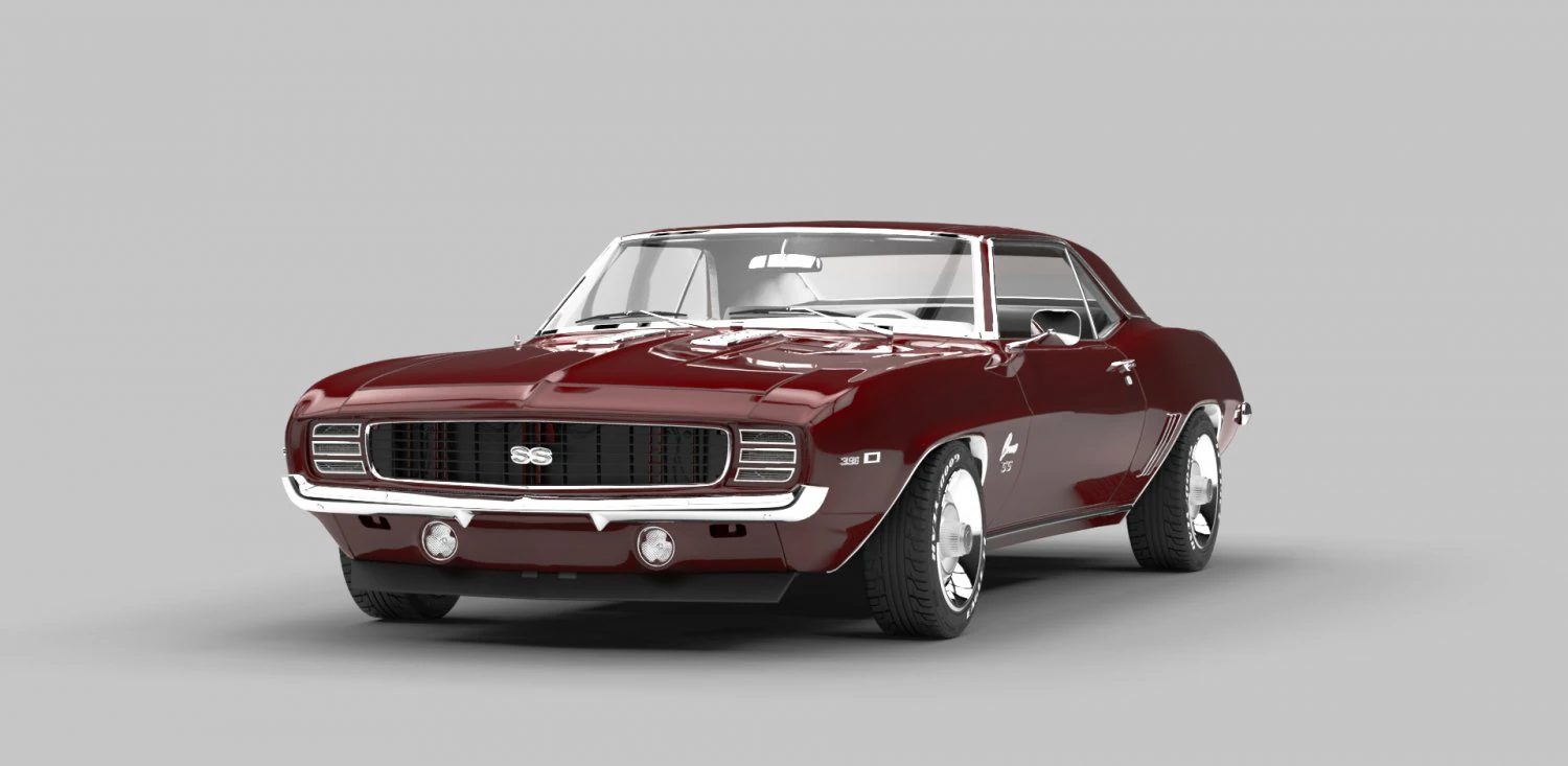 camaro ss 1969 3D Model .c4d .max .obj .3ds .fbx .stl .blend