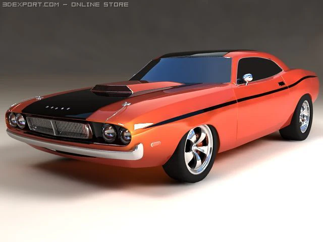 닷지 챌린저 3D 모델 .c4d .max .obj .3ds .fbx .stl .blend 