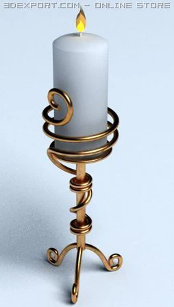 candle 3D Model .c4d .max .obj .3ds .fbx .stl .blend