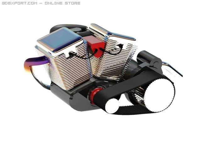 motorcycle engine 3D Model .c4d .max .obj .3ds .fbx .stl .blend 