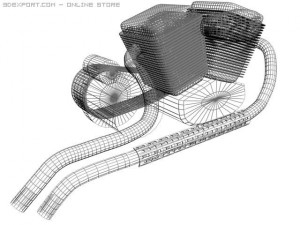 motorcycle engine 3D Model