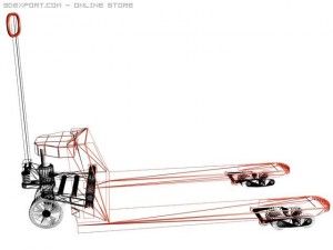 industrial lifter pallet 2 boxes 3D Model
