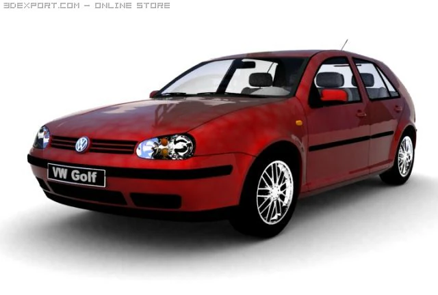 vw golf iv 3D Model .c4d .max .obj .3ds .fbx .stl .blend 