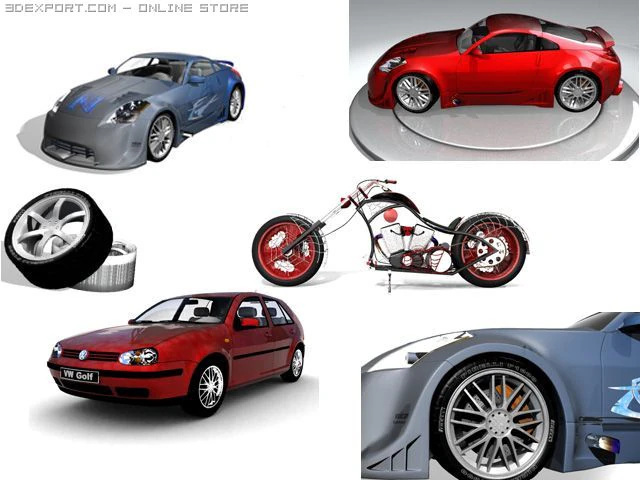 vehicle collection 3D Model .c4d .max .obj .3ds .fbx .stl .blend 