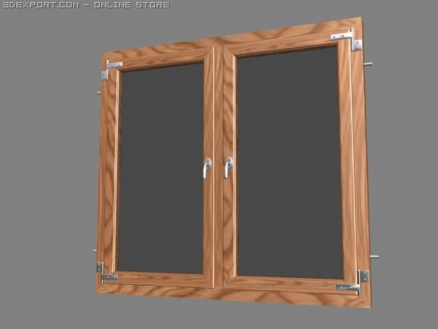 wooden window 3D Model .c4d .max .obj .3ds .fbx .stl .blend