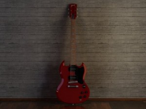 gibson sg style guitar 3D Model