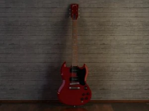 ギブソンSGスタイルギター 3Dモデル