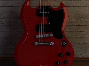 gibson sg style guitar Modello 3D