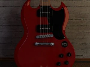 gibson sg style guitar 3D Model