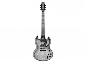 gibson sg style guitar 3D Model