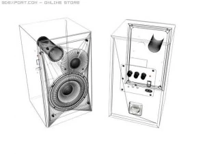 sistem suara berkualitas tinggi Model 3D