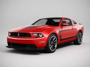 Mustang Boss 302 2012 Lowpoly Model 3D