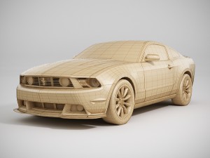 Mustang Boss 302 2012 Lowpoly Modelo 3D
