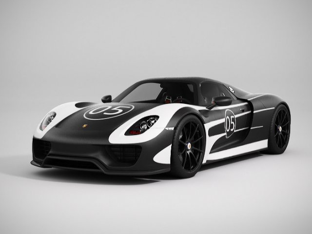 porsche 918 spyder 3D Model .c4d .max .obj .3ds .fbx .stl .blend 
