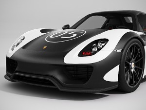 porsche 918 spyder lowpoly Modelo 3D