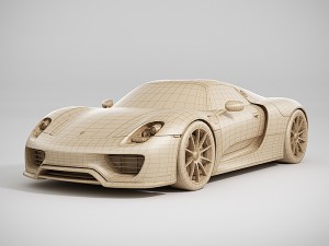 porsche 918 spyder lowpoly Modelo 3D