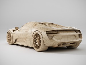 porsche 918 spyder lowpoly Modelo 3D
