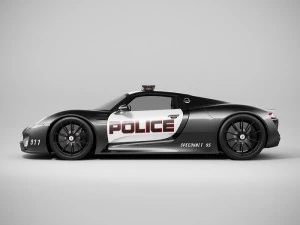 porsche 918 spyder police 3D Model