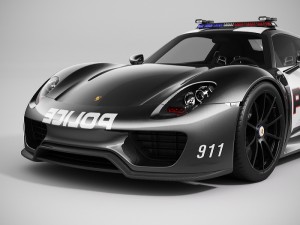 porsche 918 spyder police Model 3D