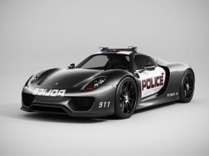 porsche 918 spyder police lowpoly Modelo 3D