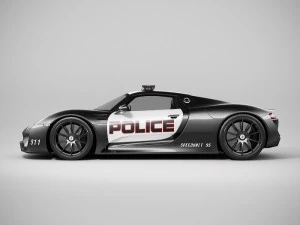 porsche 918 spyder police lowpoly 3D Model