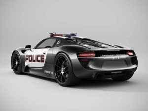 porsche 918 spyder police lowpoly 3D Model