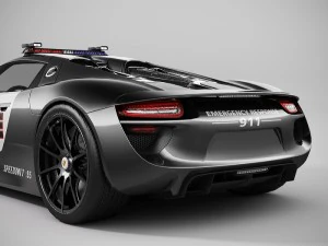 porsche 918 spyder police lowpoly 3D Model