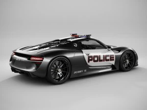 porsche 918 spyder police lowpoly 3D Model