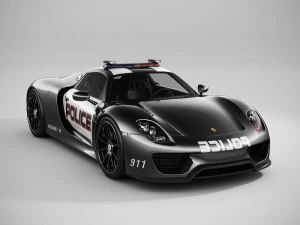 porsche 918 spyder police lowpoly 3D Model