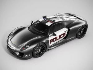 porsche 918 spyder police lowpoly 3D Model