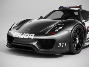 porsche 918 spyder police lowpoly 3D मॉडल