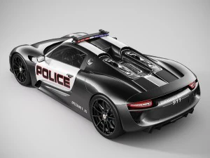 porsche 918 spyder police lowpoly 3D Model