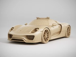 porsche 918 spyder police lowpoly 3D Model