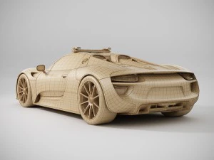 porsche 918 spyder police lowpoly 3D Model