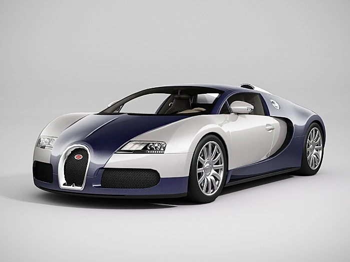bugatti veyron lowpoly 3D Model .c4d .max .obj .3ds .fbx .stl .blend 