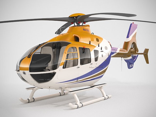 eurocopter ec135 3D Model .c4d .max .obj .3ds .fbx .stl .blend 