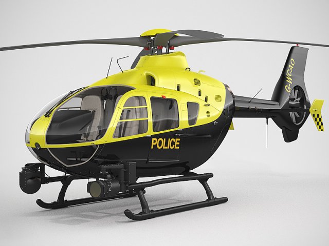 eurocopter ec135 police 3D Модель .c4d .max .obj .3ds .fbx .stl .blend 