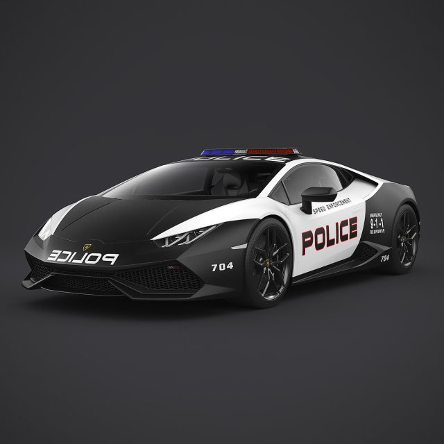 lamborghini huracan police 3D-Modell .c4d .max .obj .3ds .fbx .stl .blend 
