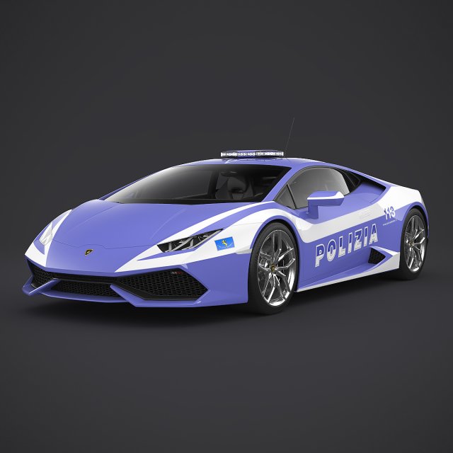 lamborghini huracan italian police 3D 模型 .c4d .max .obj .3ds .fbx .stl .blend 