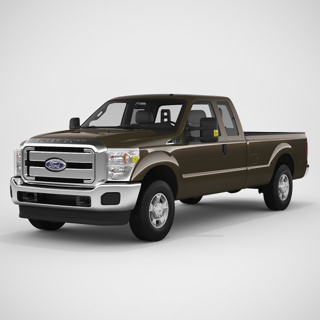 Super Duty 2015 F250 XLT 3D 模型 .c4d .max .obj .3ds .fbx .stl .blend 