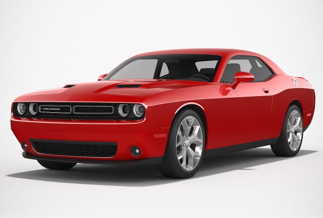 dodge challenger sxt plus 2015 Model 3D .c4d .max .obj .3ds .fbx .stl .blend 