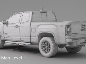 gmc canyon 2016 all-terrain extended cab 3D 모델