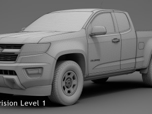 chevrolet colorado 2018 extended cab Modelo 3D