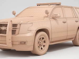 chevrolet tahoe 2018 police 3D Model