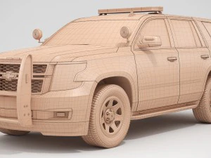 chevrolet tahoe 2018 police 3D Model